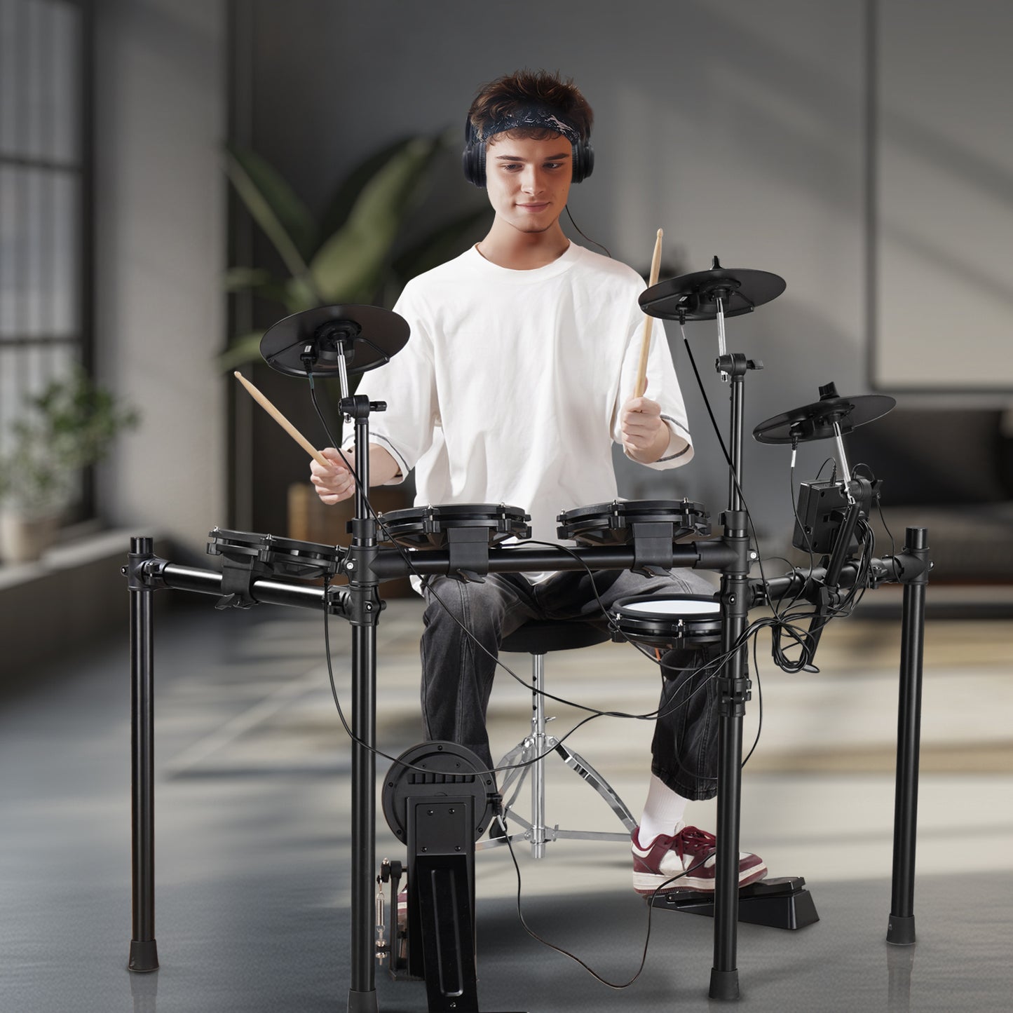 VEVOR Electric Drum Set Electronic Drum Kit 480 Sounds for Beginners & Adults