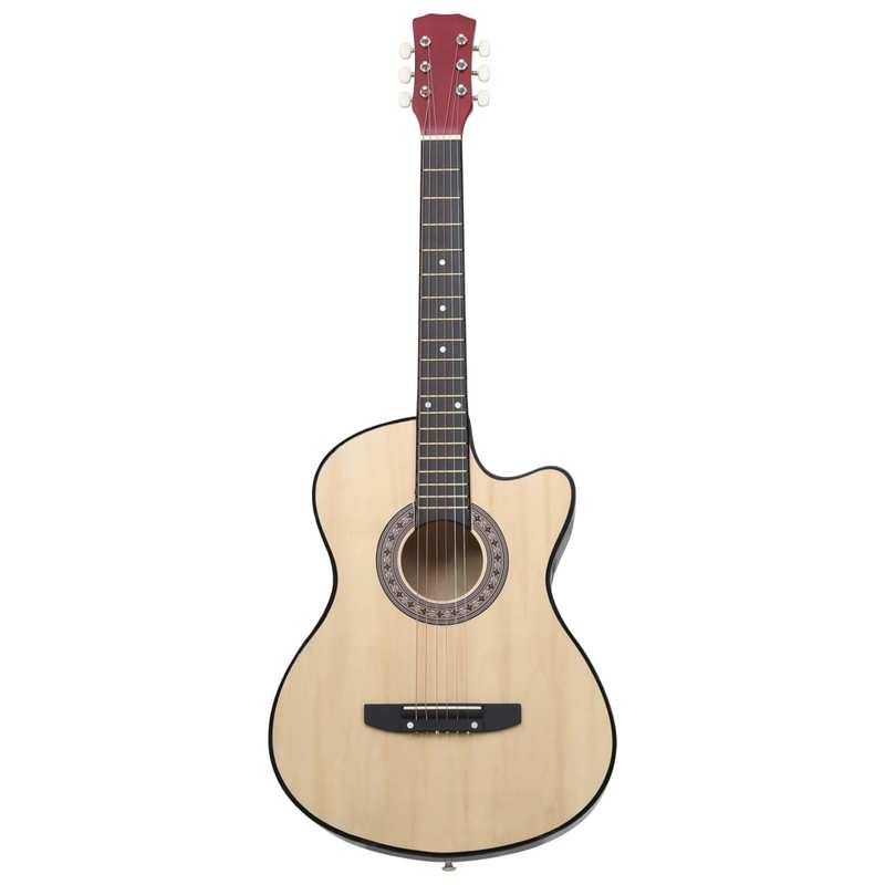 Cutaway Western Acoustic Guitar with 6 Strings, 38" Basswood