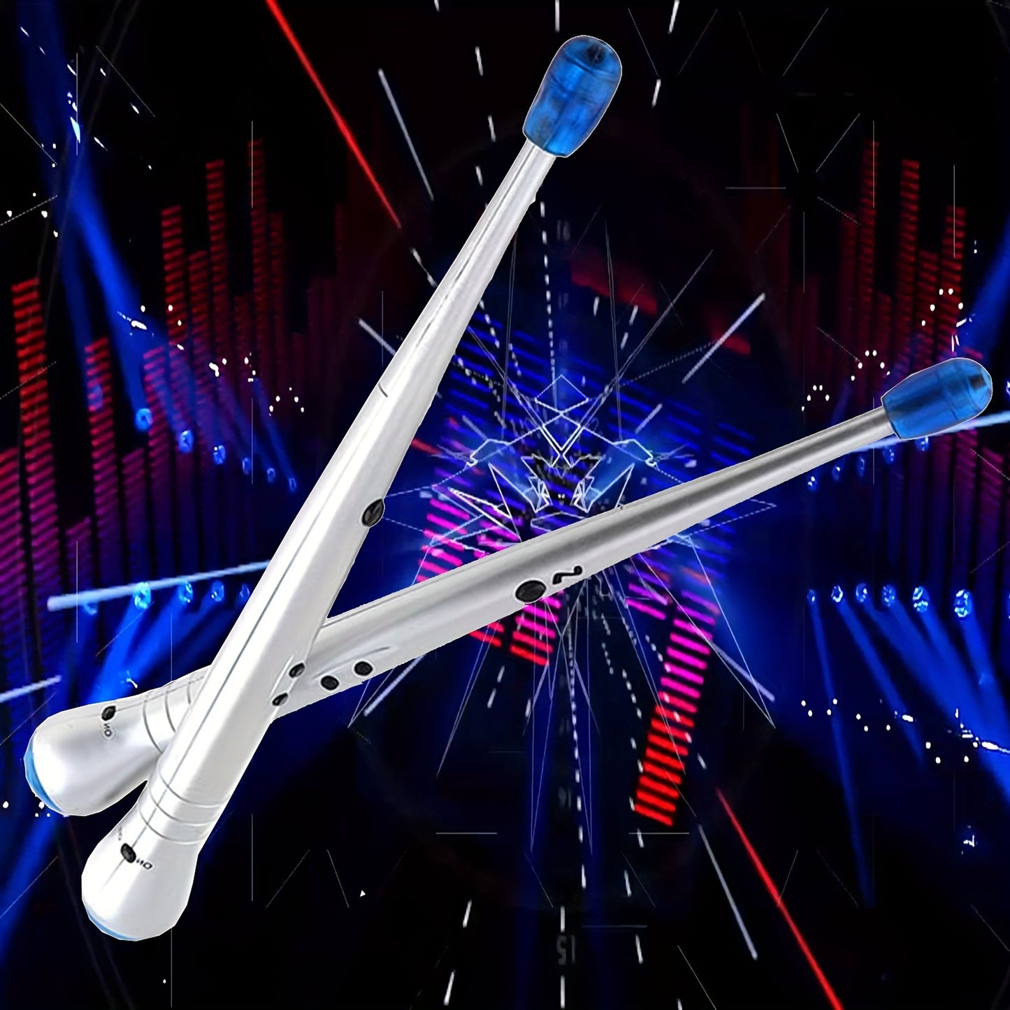 Leisure Entertainment Festival Party, Electronic Induction Rhythm Music Drumsticks Air Percussion Musical Instrument Practice Set for Easter Halloween Christmas New Year Holiday Promotion Gift (Not a Realistic Sounding Kit; N