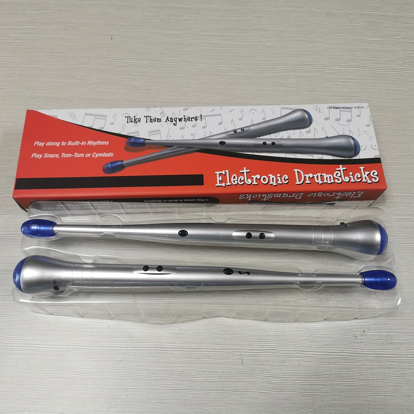 Leisure Entertainment Festival Party, Electronic Induction Rhythm Music Drumsticks Air Percussion Musical Instrument Practice Set for Easter Halloween Christmas New Year Holiday Promotion Gift (Not a Realistic Sounding Kit; N