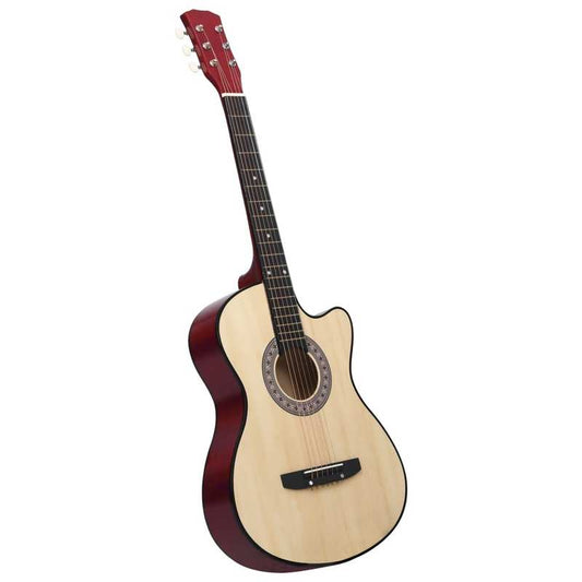 Cutaway Western Acoustic Guitar with 6 Strings, 38" Basswood