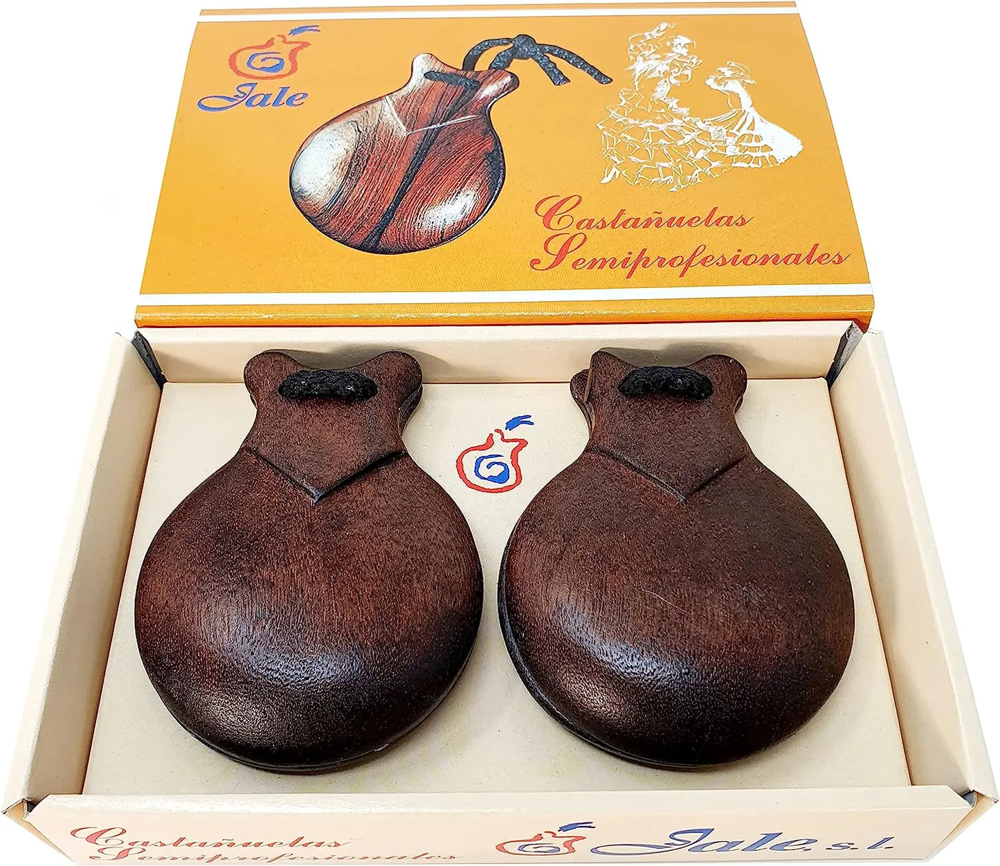 ROCKSTAR MUSIC castanets Sevillanas Wood Granadillo size 4-percussion instrument