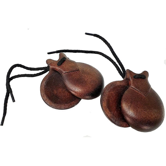 ROCKSTAR MUSIC castanets Sevillanas Wood Granadillo size 4-percussion instrument