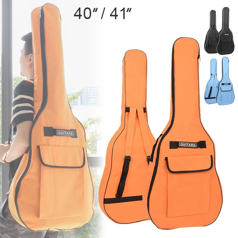 40/41 Inch Oxford Fabric Acoustic Guitar / Electric Guitar Double Straps Padded Guitar Soft Case Gig Bag Waterproof Backpack