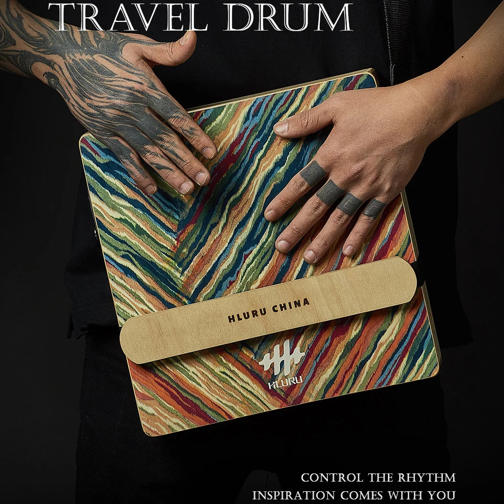 Hluru Professional Wooden Cajon Drum for Beginners Travel Box Drums with Adjustable Snare Flamenco Portable Percussion