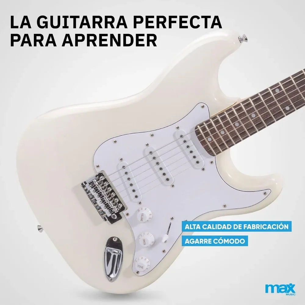 MAX GigKit - kit guitarra electrica iniciación, amplificador de 40w, funda transporte, afinador, cuerdas, palanca tremolo