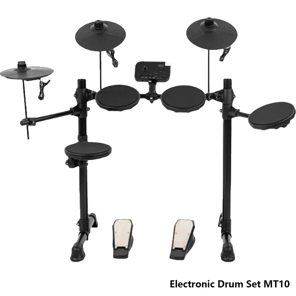 Electronic Drum Set MT10 Convenient 5-drum, 3-cymbal all-silicone Electronic Drum Kit 180 tones USB, MIDI, Headphone Interface.