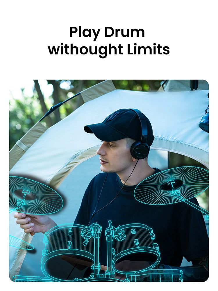 Juego de baquetas electrónicas digitales somatosensoriales AeroBand PocketDrum 2 MAX, baquetas, pedales y adaptador Bluetooth