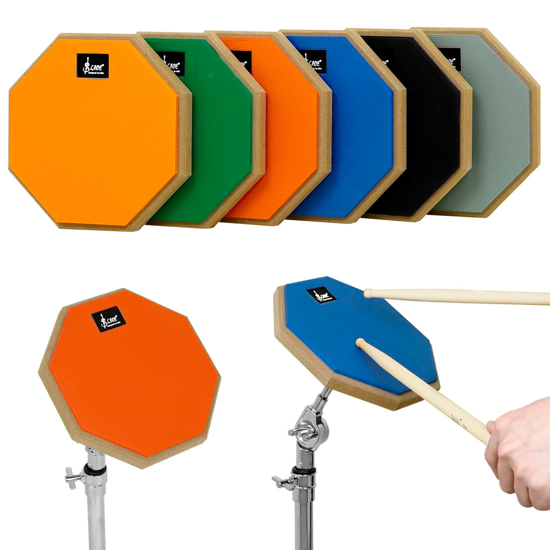 SLADE 8/12 Inch Dumb Drum Practice Drum Pad Metronome Silent Practice Dumb Drum Beginners Percussion Instrument Accessories