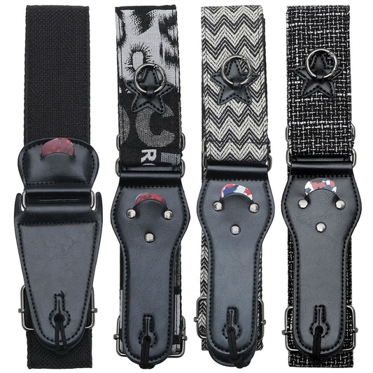 Electric Guitar Strap Acoustic Folk Guitar Belts Adjustable Vintage Cross Personality Guitar Straps Pick Pocket Accessories