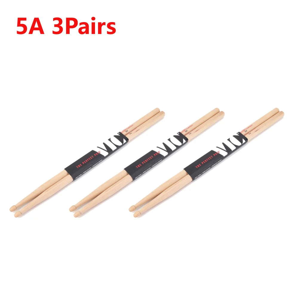 Drumsticks 5A/7A Mallets Consistent Weight and Pitch American Hickory Drumsticks Classic Drum Sticks Percussion Accessories