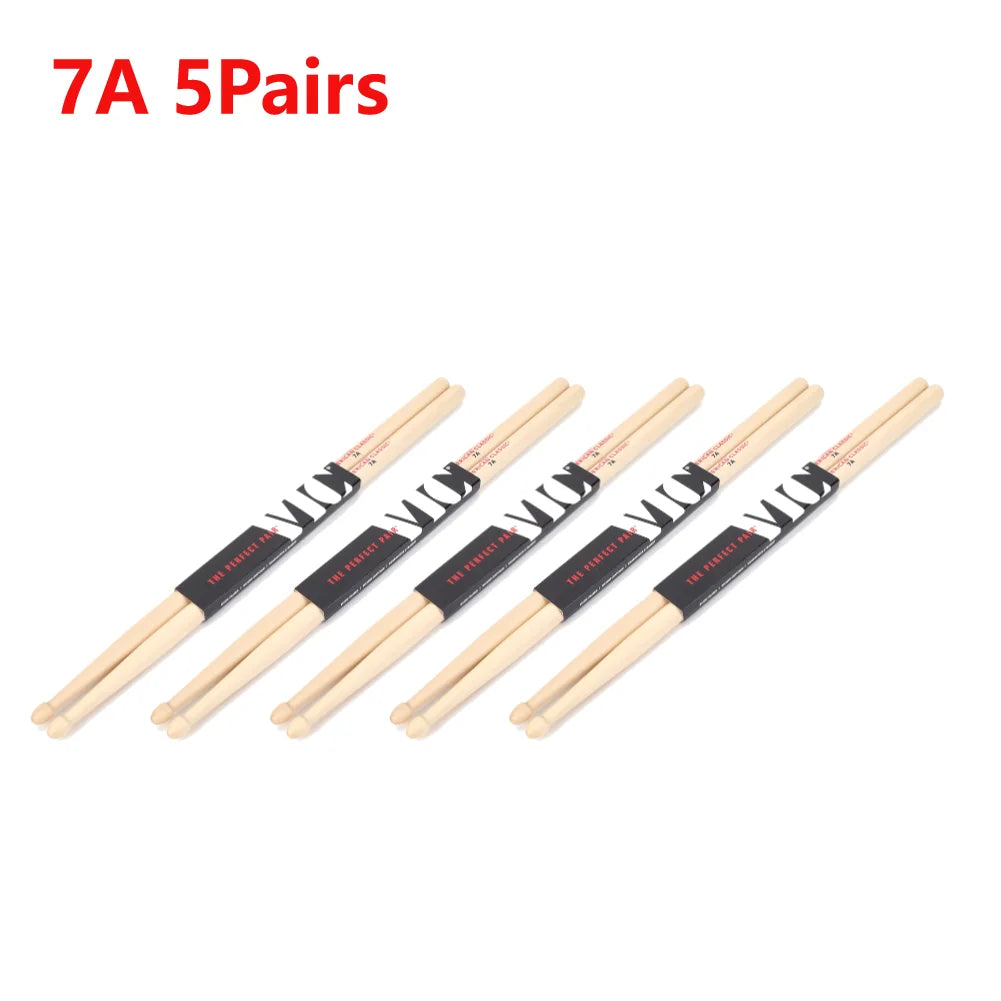 Drumsticks 5A/7A Mallets Consistent Weight and Pitch American Hickory Drumsticks Classic Drum Sticks Percussion Accessories
