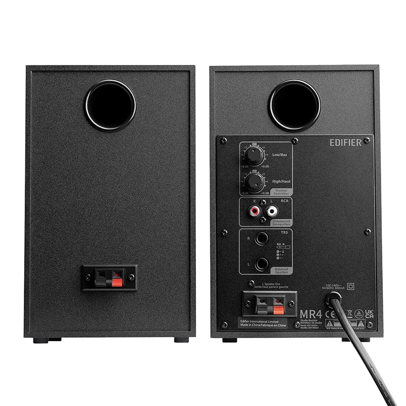 Edifier MR4 2.0 Speakers Studio Monitor (42W RMS) Class-D Amplifier Built-in DSP Wooden Enclosure TRS Balanced/AUX/RCA Inputs
