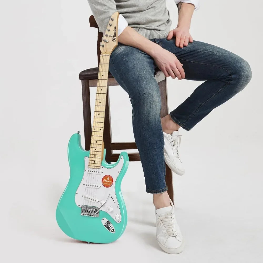 Bullfighter Guitarra eléctrica adultos principiante, traje guitarra rock profesional hombres  mujeres con bolsa guitarra, correa