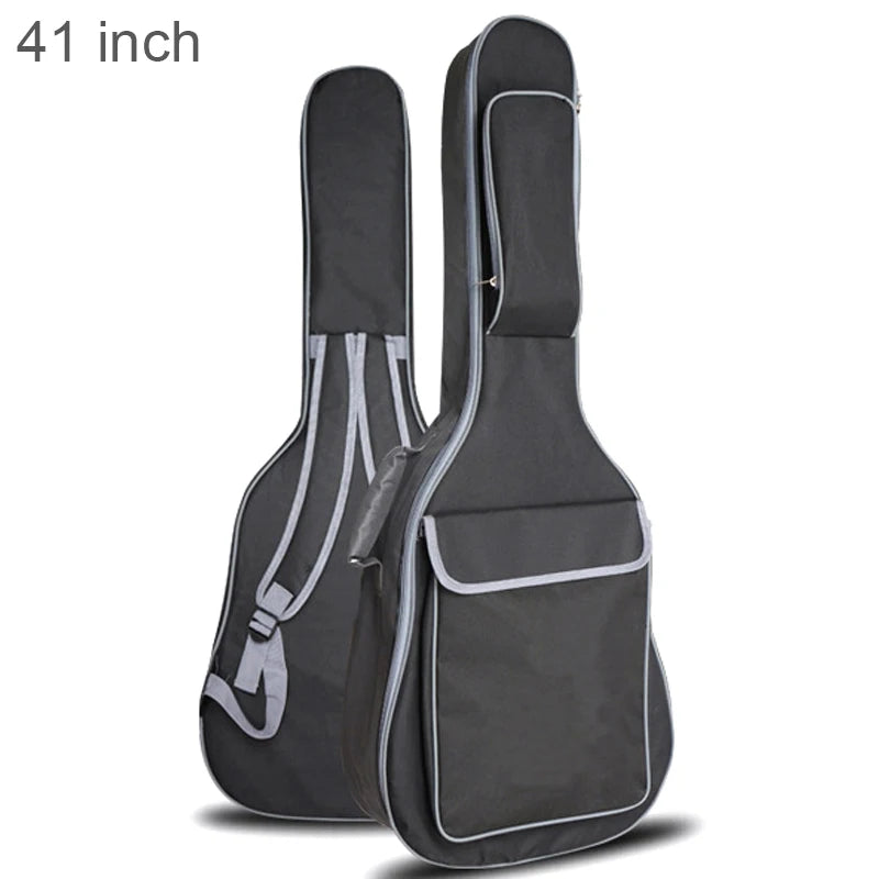 40/41 Inch Oxford Fabric Acoustic Guitar / Electric Guitar Double Straps Padded Guitar Soft Case Gig Bag Waterproof Backpack