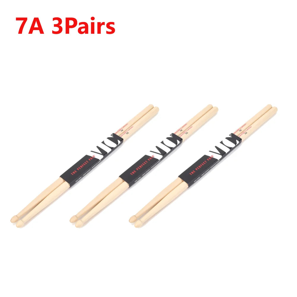 Drumsticks 5A/7A Mallets Consistent Weight and Pitch American Hickory Drumsticks Classic Drum Sticks Percussion Accessories