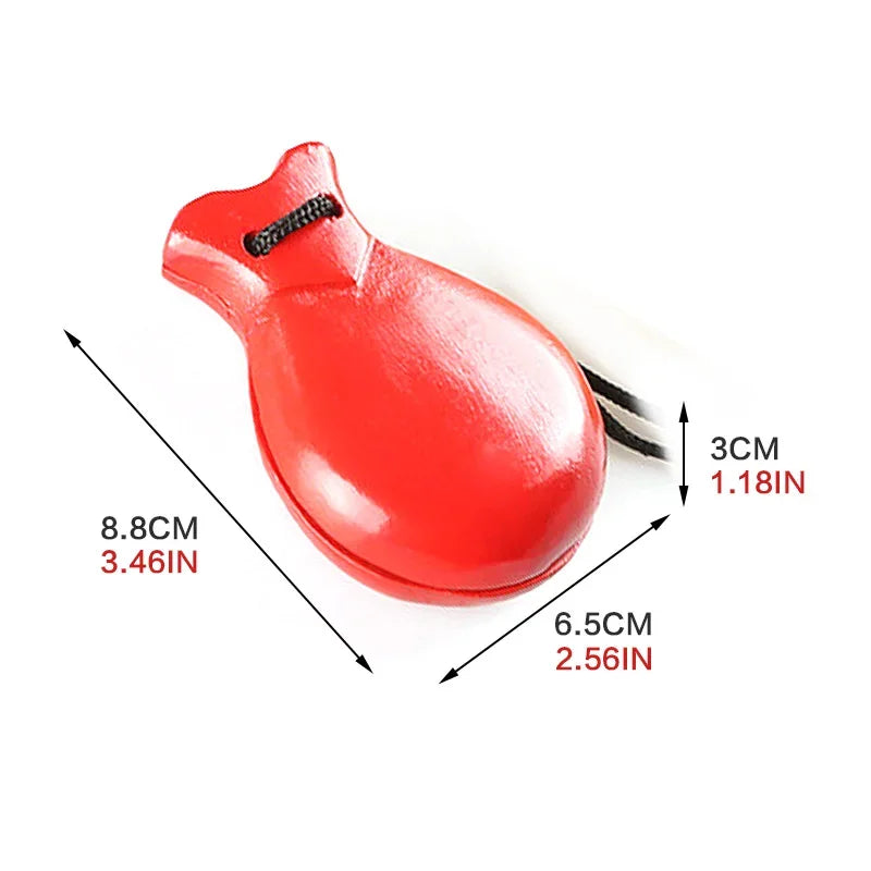 2PCS Spanish Castanets Traditional Wooden Castanet Flamenco Dance Music Instrument Percussion Wood Instruments for Beginner