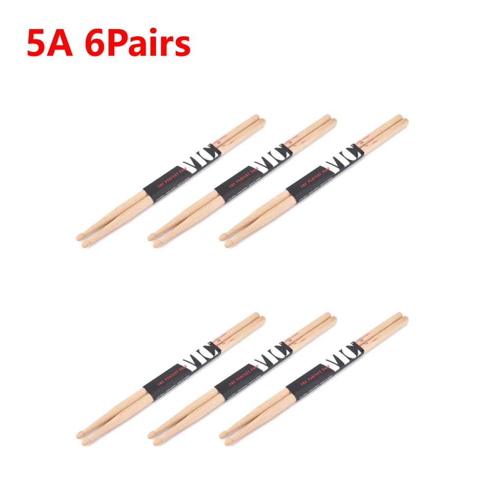 Drumsticks 5A/7A Mallets Consistent Weight and Pitch American Hickory Drumsticks Classic Drum Sticks Percussion Accessories