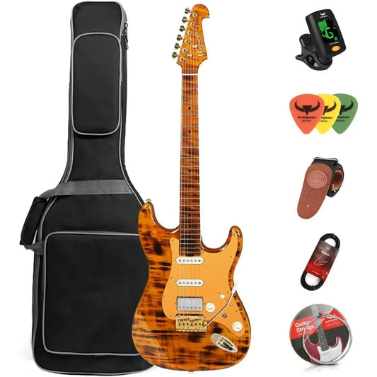 Bullfighter Guitarra Eléctrica Cuello 22 Trastes Cuerpo Aliso Vintage Color Material Rock Guitarra Eléctrica