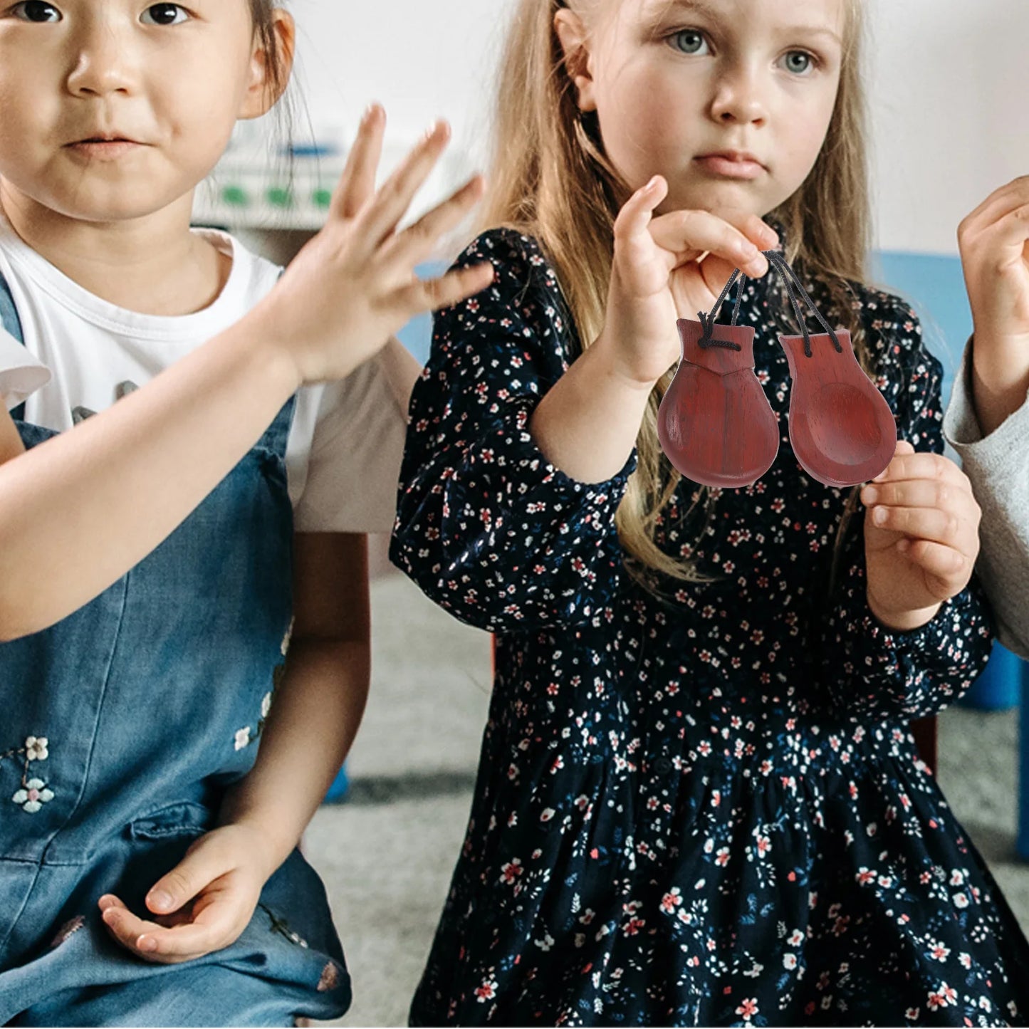 Castanet Percussion Instrument Spanish Castanet Wooden Percussion Castanet for Adults Wood Classroom Rewards Spanish for Musical