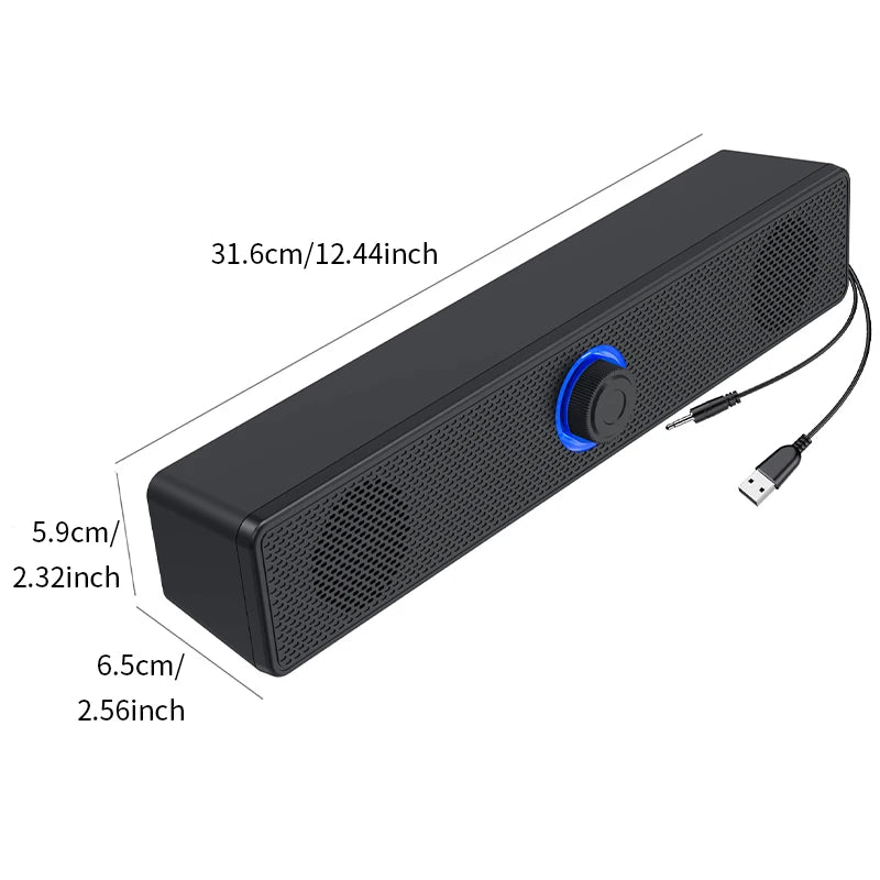 Altavoces duales de escritorio largos con cable 1002, Bluetooth inalámbrico 3511, alimentación USB, AUX de 3,5 mm, luces LED, altavoz estéreo 3D para TV y portátil