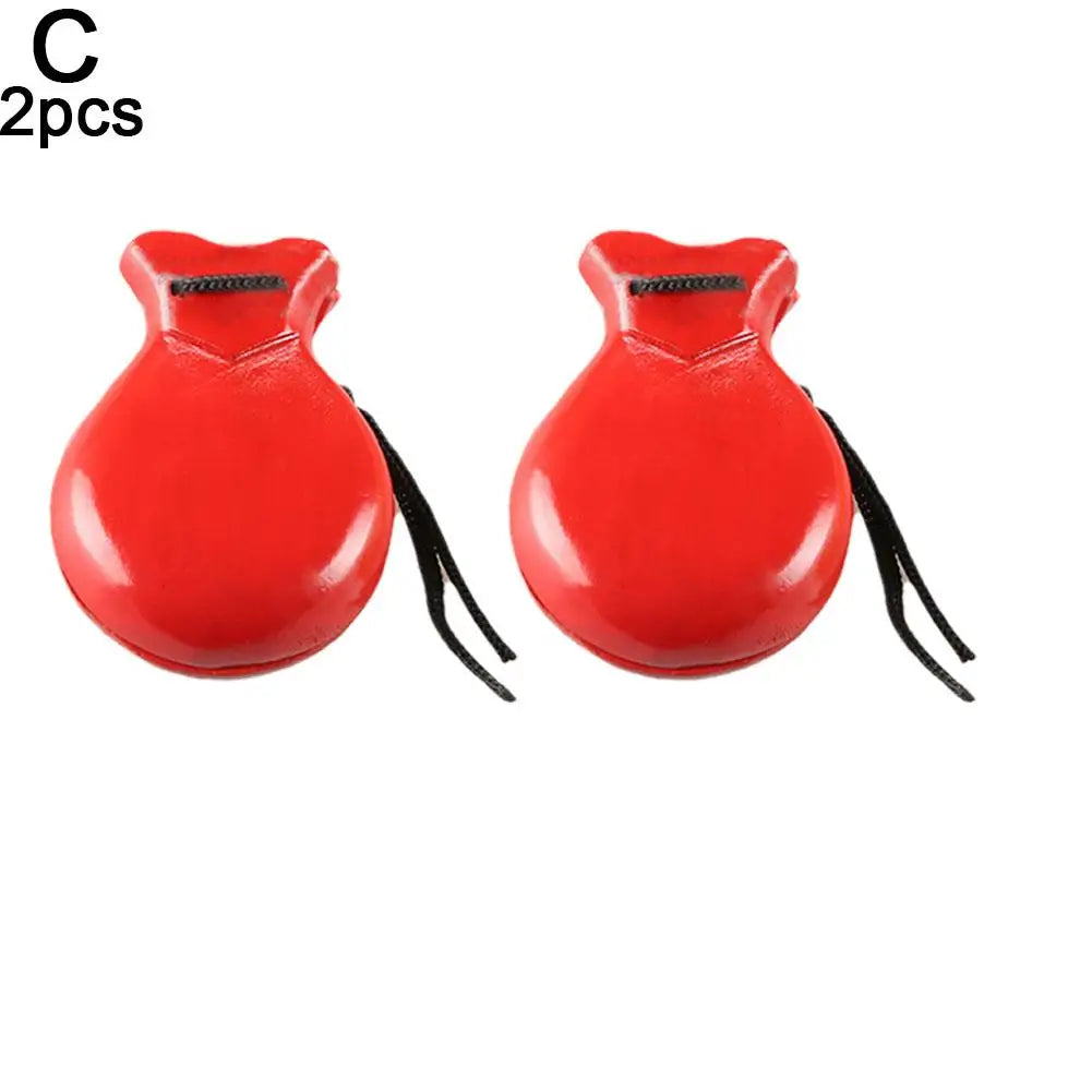 2Pcs Traditional Castanet Wood Spanish Castanets Flamenco Dance Music Instrument Percussion Wood Instruments