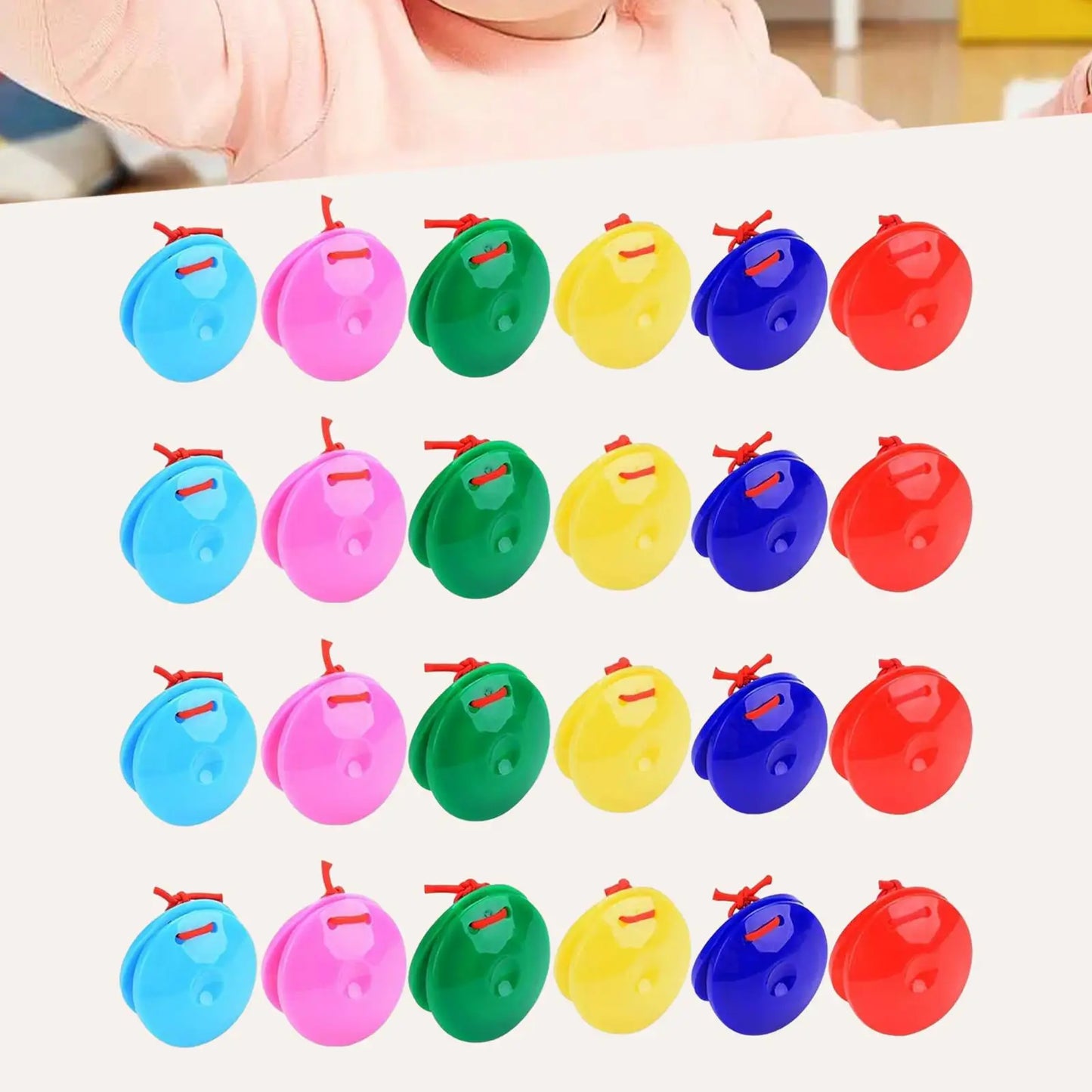 24 Pcs Finger Castanets Rhythm Preschool Musical Percussion Instruments Toys Early Education Orff Music Soundboard Teaching Aids
