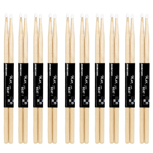 1/5/10 Pair Maple Wood Drum Sticks 5A 7A Electronic Drum Rack Nylon Tip Drumsticks Musical Sticks Percussion Instruments Parts