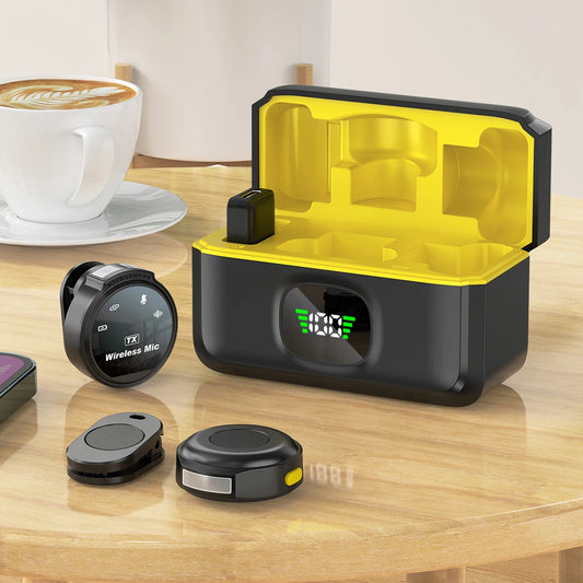 For Xiaomi Wireless Lavalier Lapel Microphone iPhone iPad Android Type-C Phone Live Game Recording Interview with Magnetic Clip