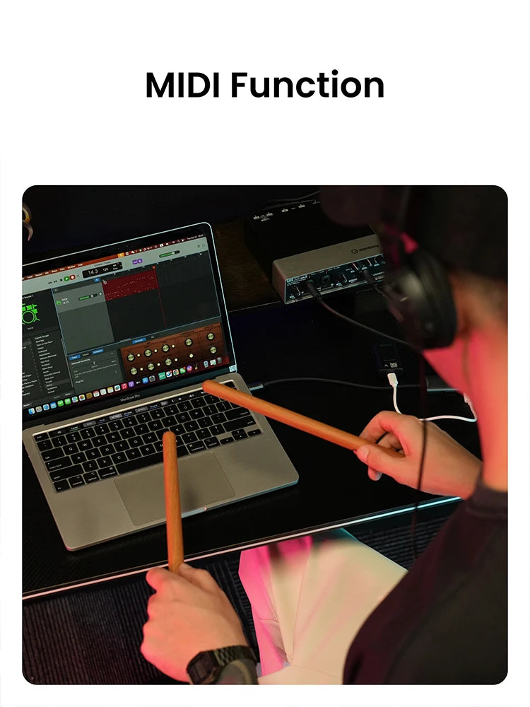 Juego de baquetas electrónicas digitales somatosensoriales AeroBand PocketDrum 2 MAX, baquetas, pedales y adaptador Bluetooth