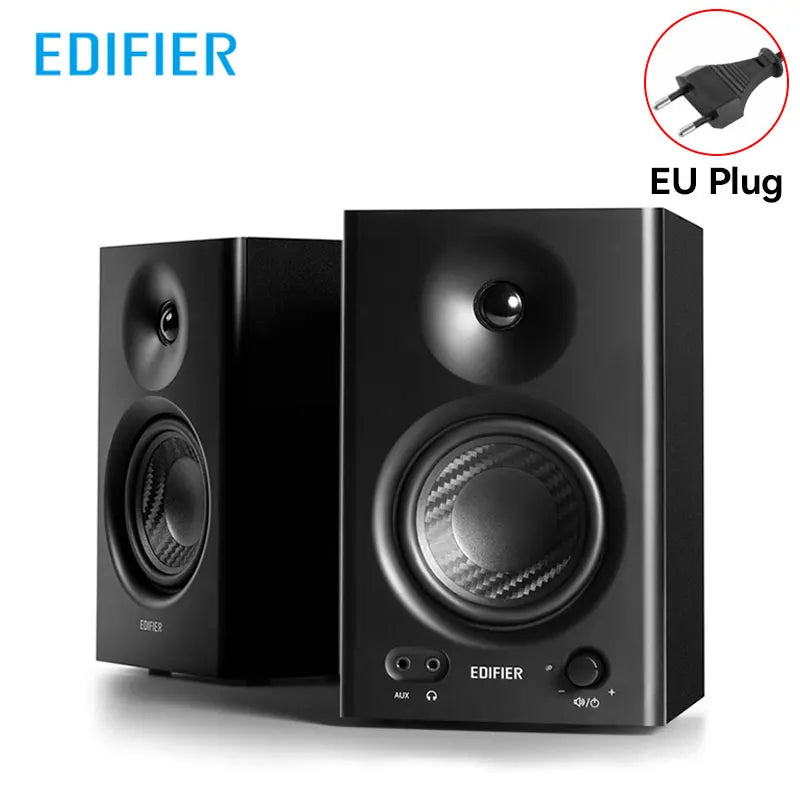 Edifier MR4 2.0 Speakers Studio Monitor (42W RMS) Class-D Amplifier Built-in DSP Wooden Enclosure TRS Balanced/AUX/RCA Inputs