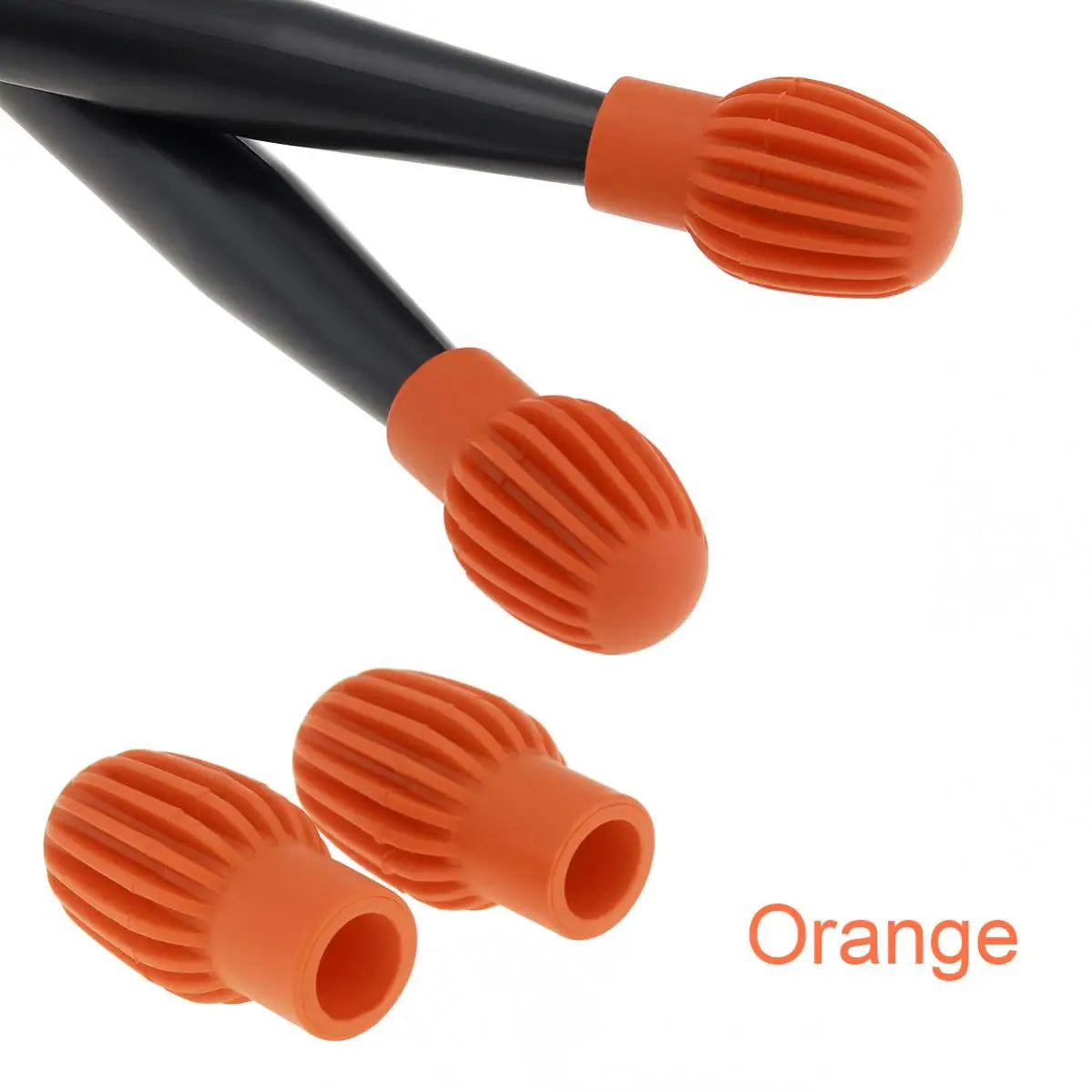 2pcs Silicone Drum Stick Head Rubber Sleeve Caps Drumstick Mute Damper Silent Practice Tips Beginner Practice Play Accessories