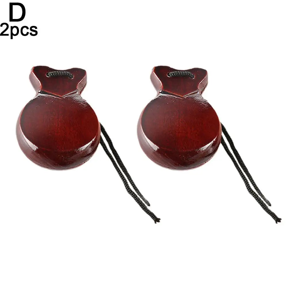 2Pcs Traditional Castanet Wood Spanish Castanets Flamenco Dance Music Instrument Percussion Wood Instruments