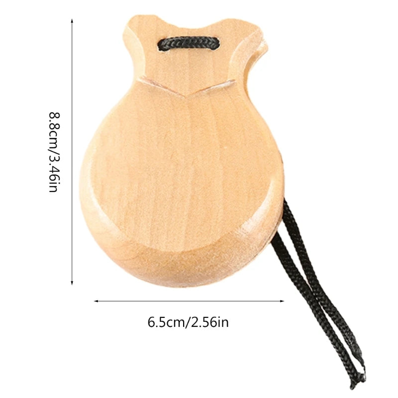 2Pcs Traditional Castanet Spanish Castanets Flamenco Dance Castanets with String Hand Clapper Orff Music Instrument 24BD