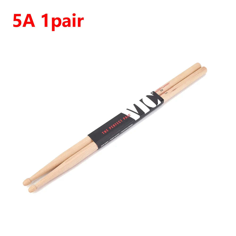1/5/10Pair 5A/7A Drumsticks Mallets Jazz Drum Sticks Percussion Consistent Weight and Pitch American Hickory Classic Drum Sticks