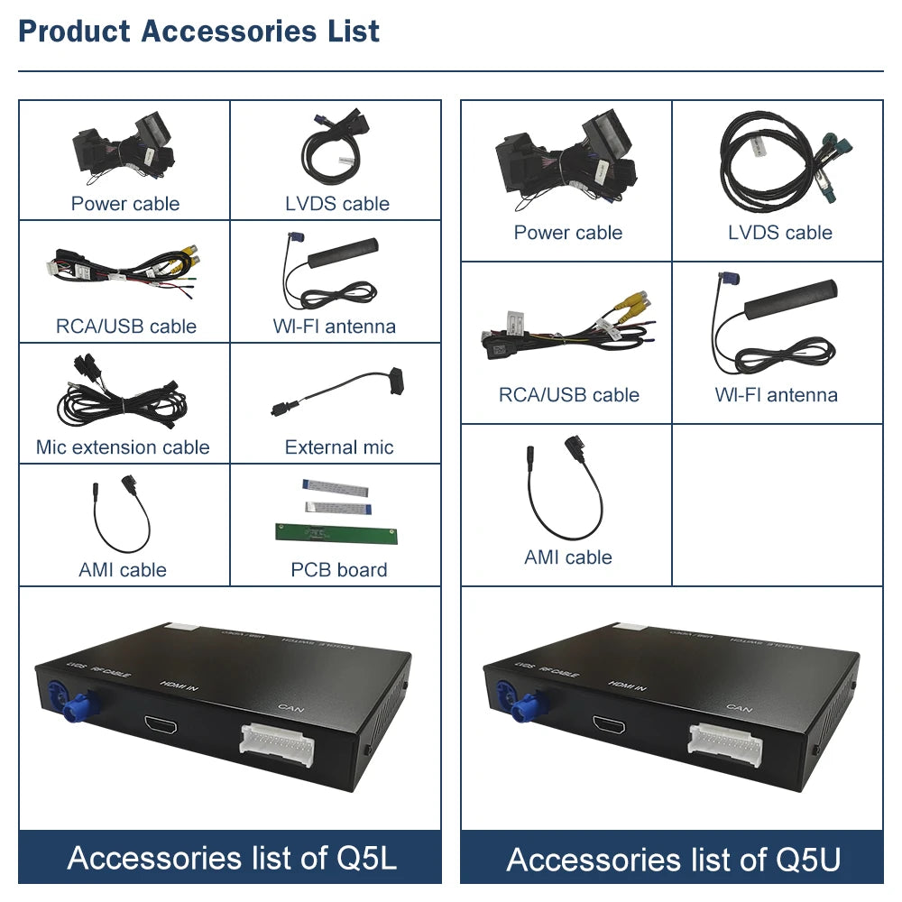 Road Top Wireless CarPlay Android Auto Interface for Audi A4 B8 A5 Q5 2009-2015, with AirPlay Mirror Link Car Play Functions