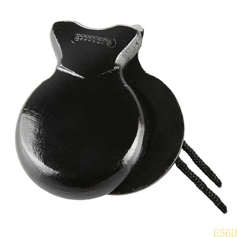 2 Pcs Traditional Flamenco Castanets Spanish Castanets with String Wooden Hand Percussion Music Instrument for Beginner