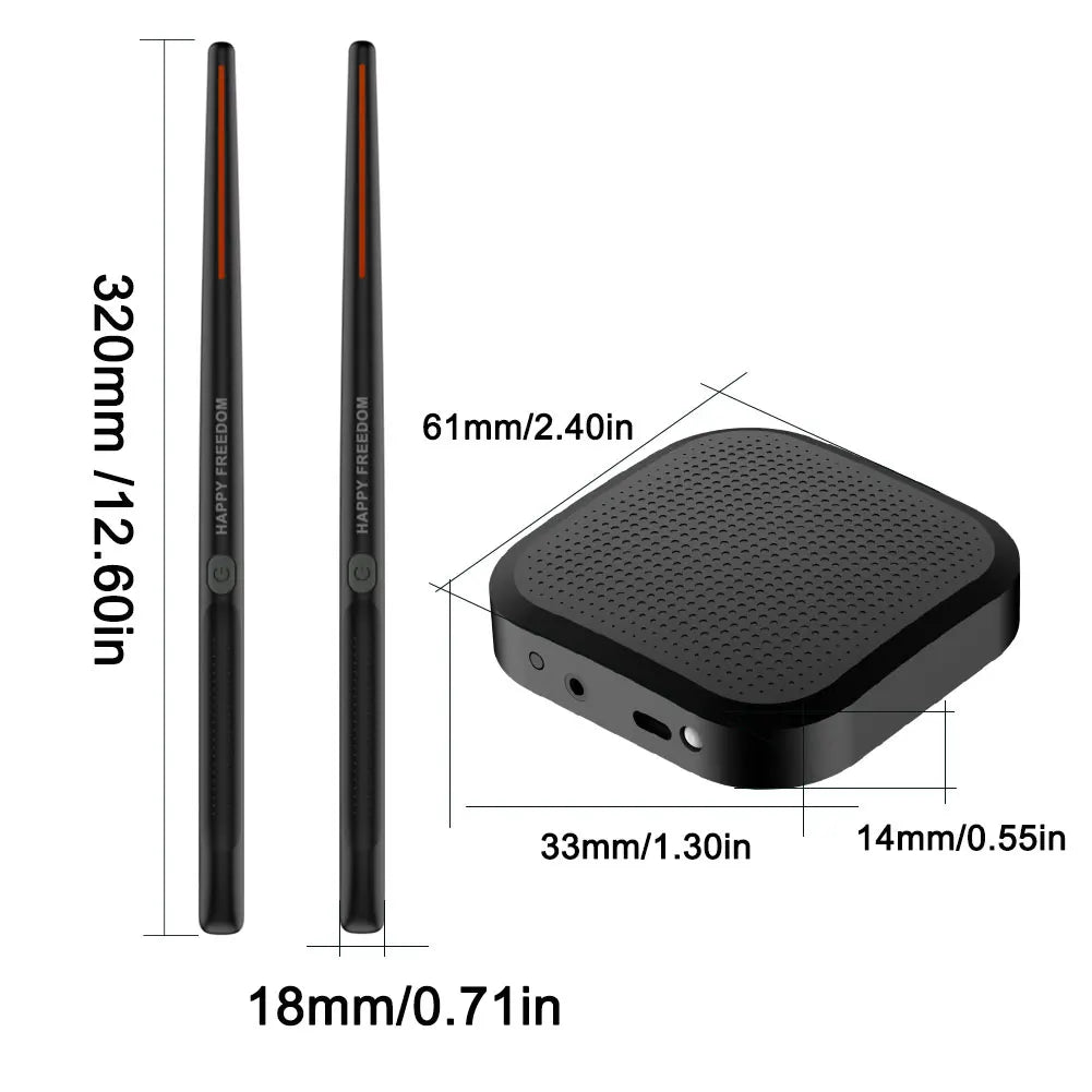 Tambor de aire con baquetas, tambor de aire virtual electrónico portátil, baquetas, pedales, juego de batería electrónica inteligente, regalo para adultos y niños.