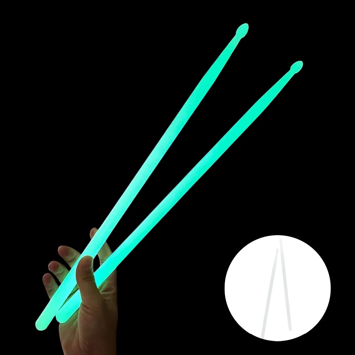 Miwayer Luminous Drum Stick Light Up Drum Sticks1Pair in The Dark Musical Instruments Stage Performance Fluorescent Drumsticks