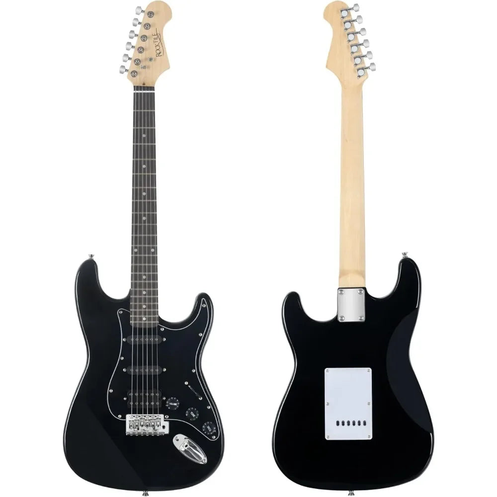 Rocktile Banger's PowerPack Kit de Guitarra Eléctrica Completo Guitarra electrica con 2 Single-Coil pick-up Juego amplificador