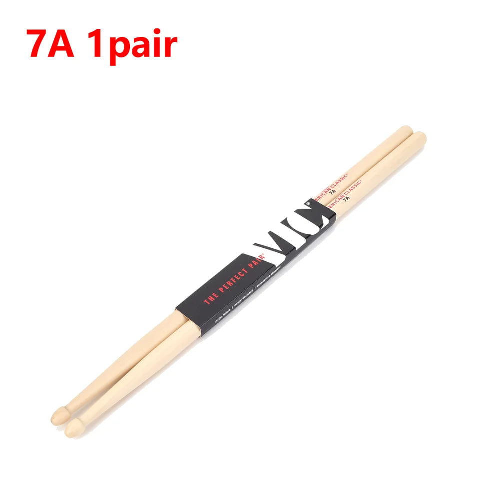 1/5/10Pair 5A/7A Drumsticks Mallets Jazz Drum Sticks Percussion Consistent Weight and Pitch American Hickory Classic Drum Sticks