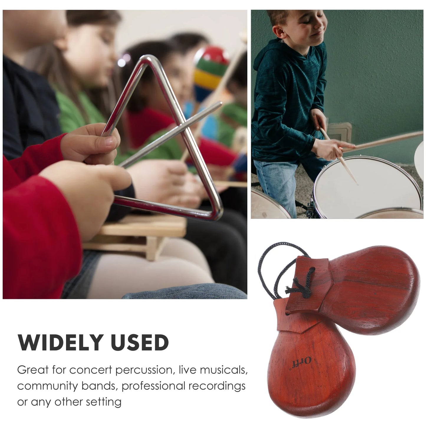 Castanet Percussion Instrument Spanish Castanet Wooden Percussion Castanet for Adults Wood Classroom Rewards Spanish for Musical