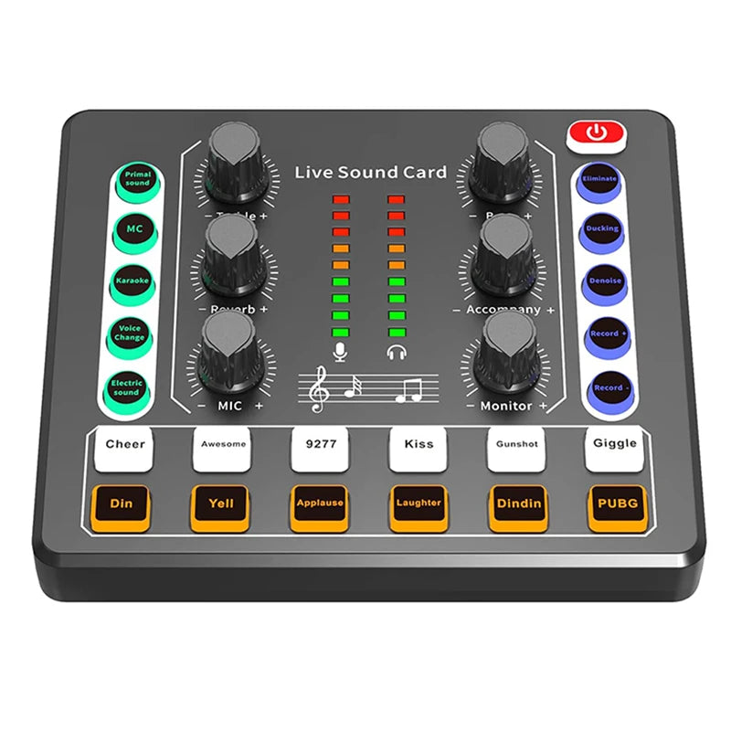 Audio Interface with DJ Mixer Live Sound Card Effects and Voice Changer,Prefect for live Streaming/Podcasting/Gaming