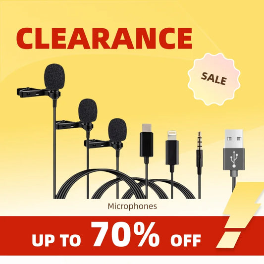 Clearance_MC01 Portable 1.5m Wired Mini Microphone Type C For Phone PC Laptop Metal Clip-on Lavalier USB mic 3.5mm Condenser Mic