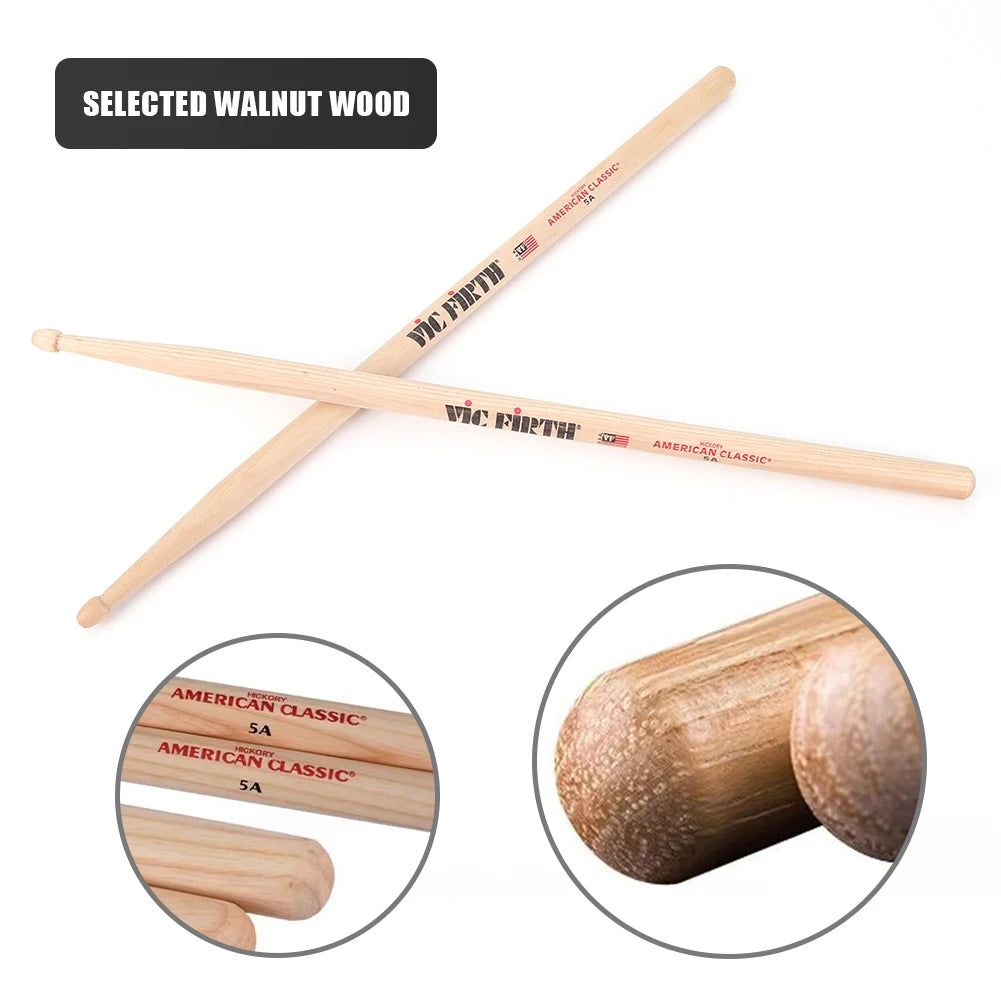Drumsticks 5A/7A Mallets Consistent Weight and Pitch American Hickory Drumsticks Classic Drum Sticks Percussion Accessories