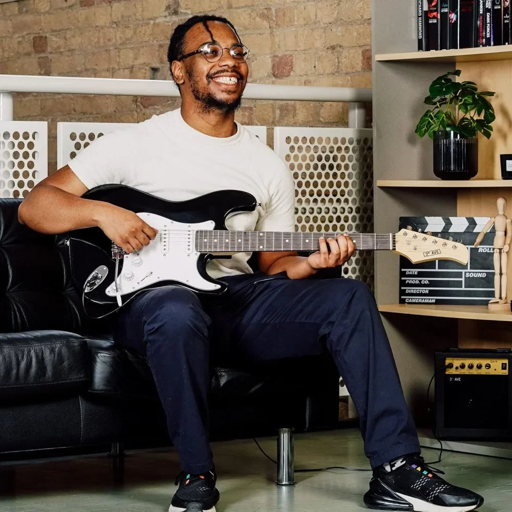 3rd Avenue XF Kit Definitivo Guitarra Eléctrica 4/4 De Tamaño Completo Con Amplificador De 10 W, Afinador Digital, Cable