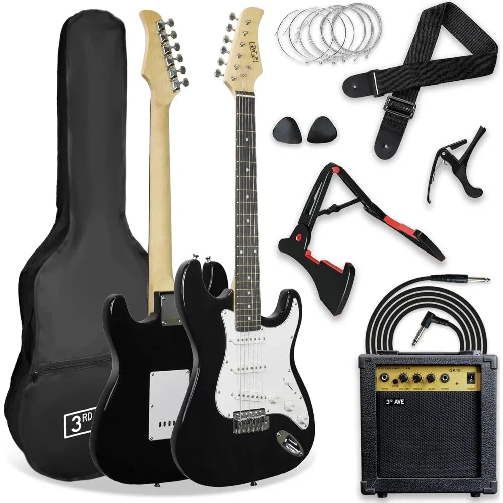 3rd Avenue XF Kit Definitivo Guitarra Eléctrica 4/4 De Tamaño Completo Con Amplificador De 10 W, Afinador Digital, Cable