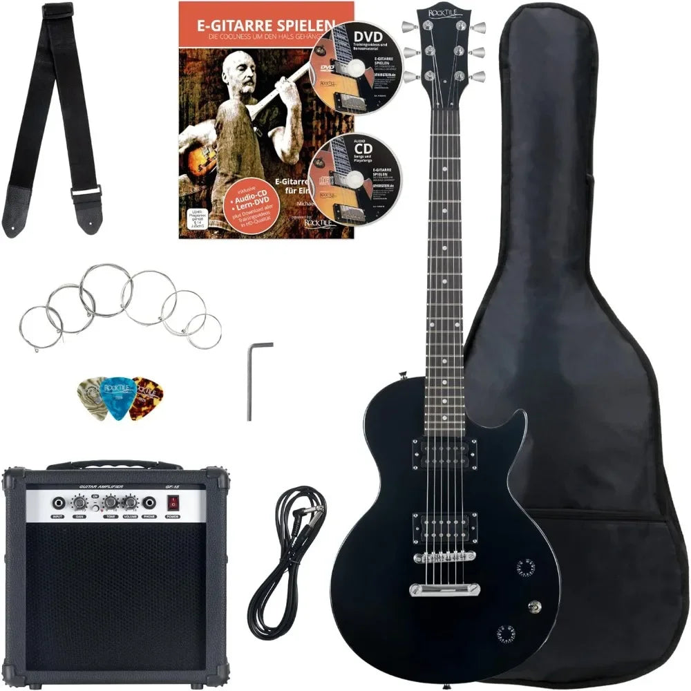 Rocktile Banger's Pack Kit de Guitarra Eléctrica Completo  Guitarra electrica LP-Style Single Cut- Juego con amplificador, bolsa
