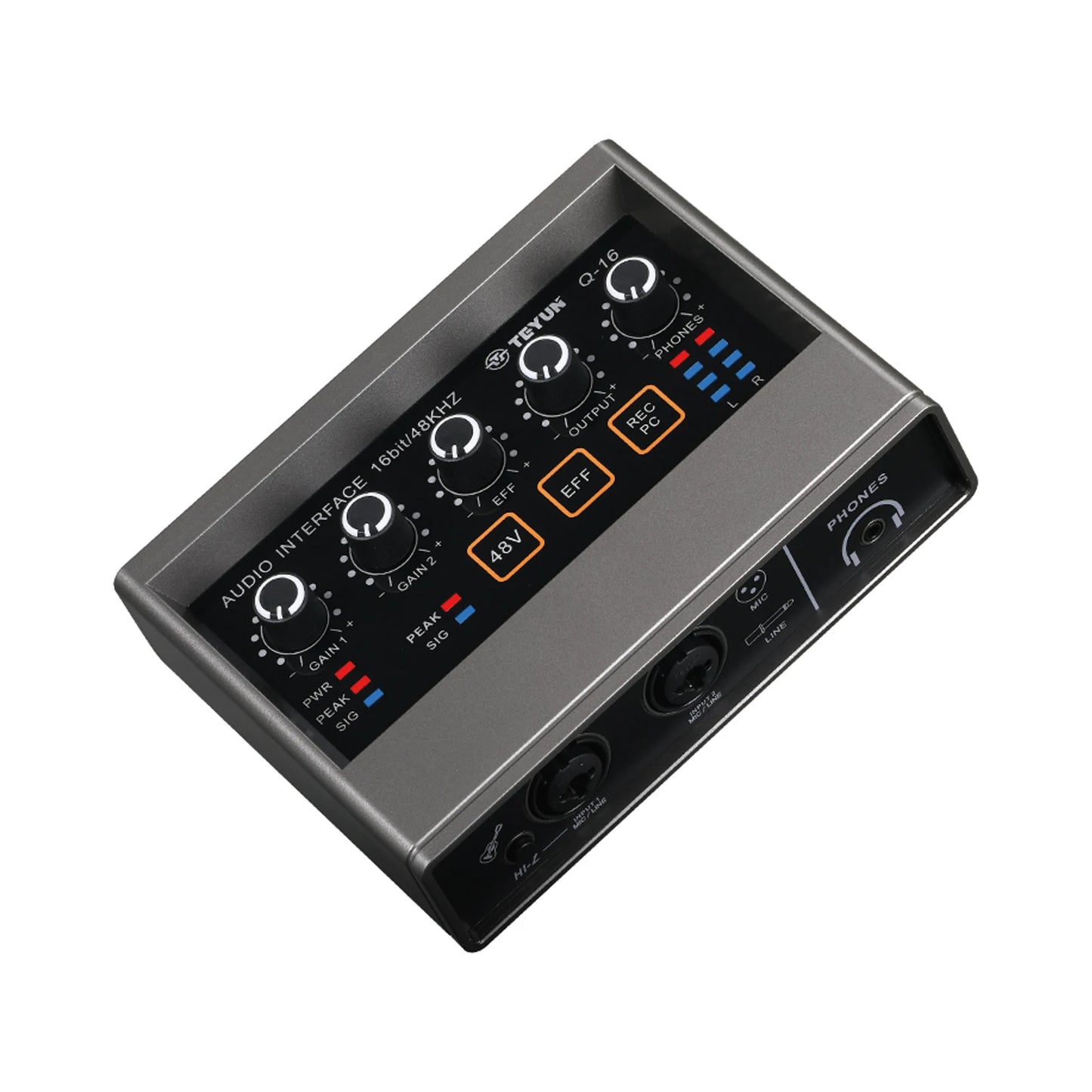 TEYUN Q-16 Sound Mixer Audio Professional Card Channel Monitoring Electric Guitar Live Recording For Studio Interface Singing DJ
