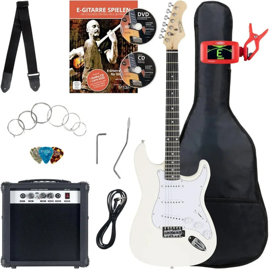 Rocktile ST-Pack Kit Guitarra Eléctrica Completo Guitarra electrica con 3 Single-Coil pick up Juego con amplificador, bolsa